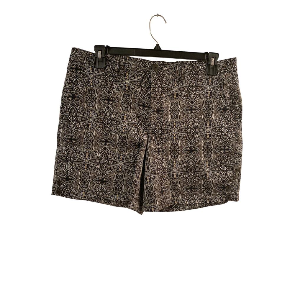 Gloria Vanderbilt Shorts Multi Print Khaki Causal Abstract Womens SZ 14